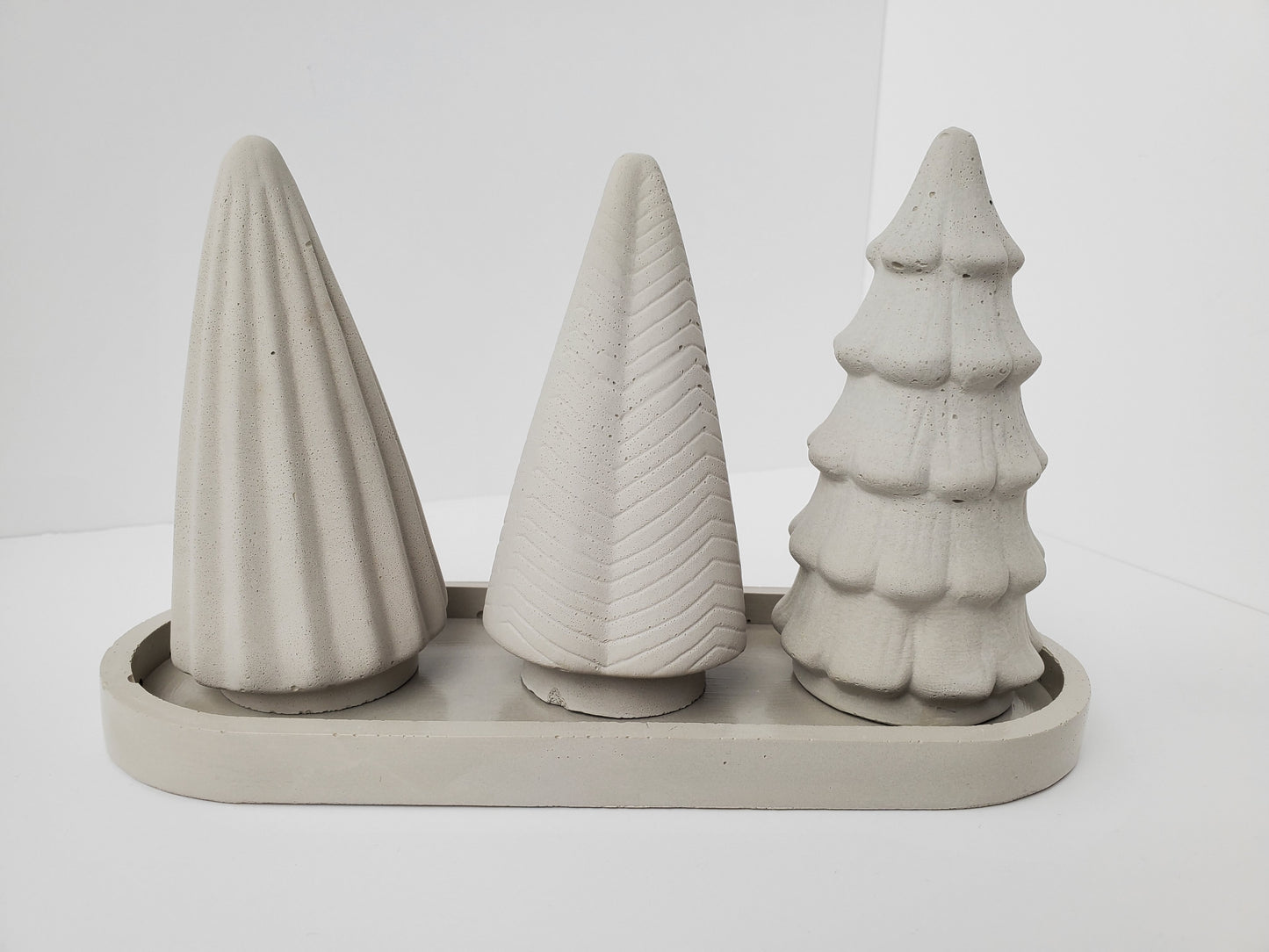 Concrete Christmas Tree Trio