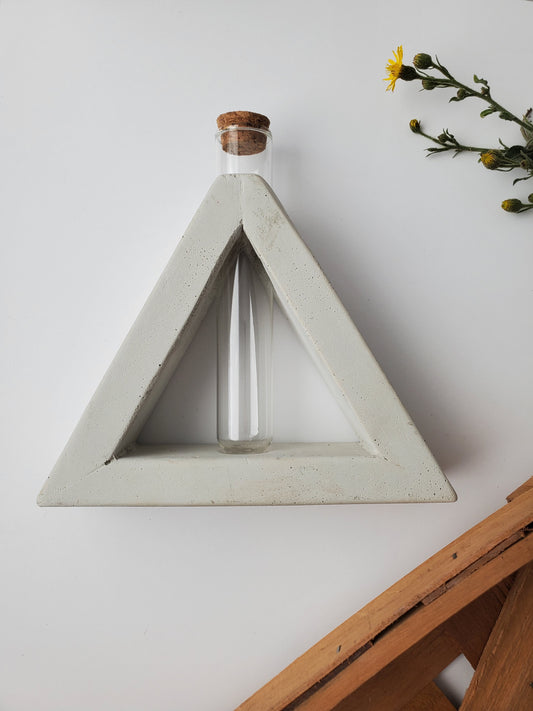 Cement Triangular Vase